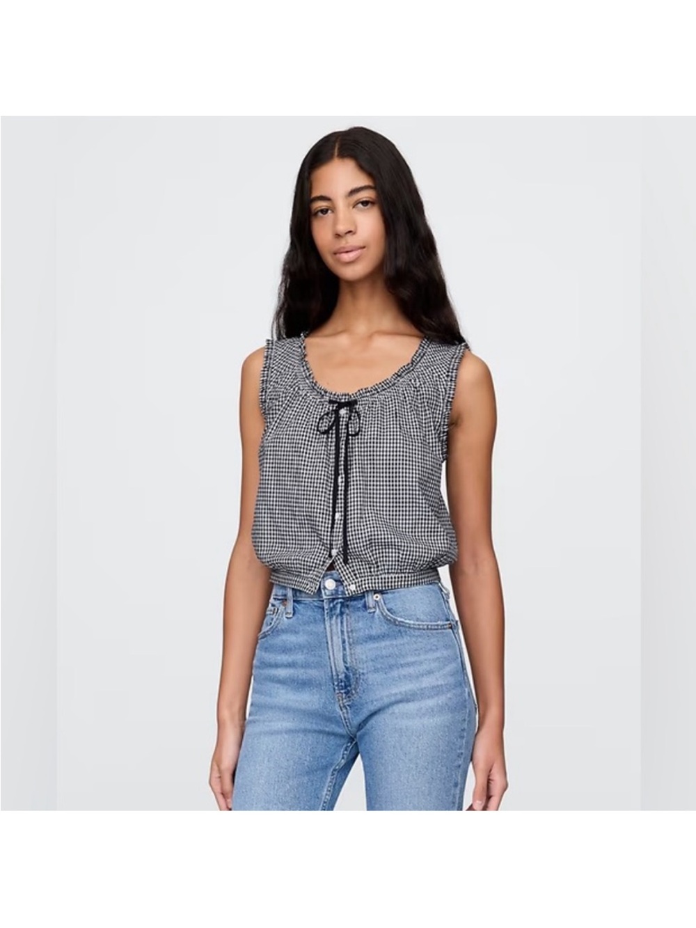 Gap × DÔEN Gingham Crop Tank Top